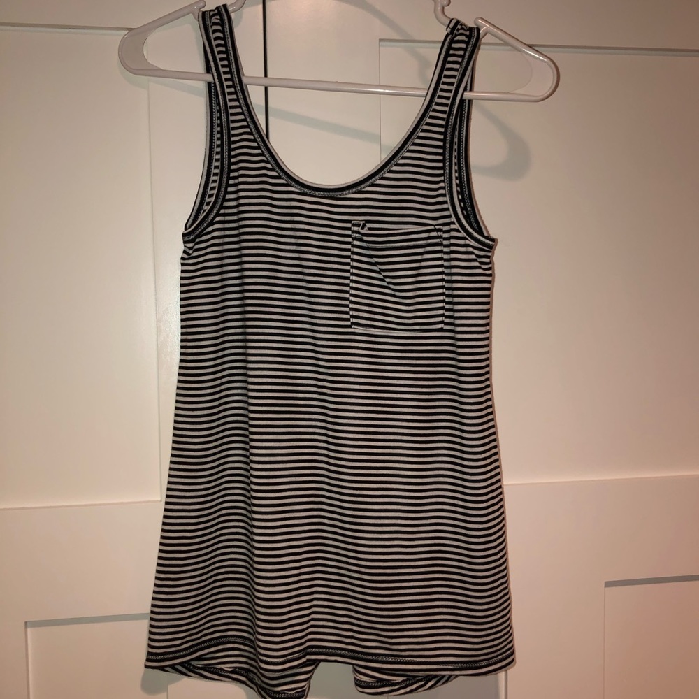 Black and White striped tank